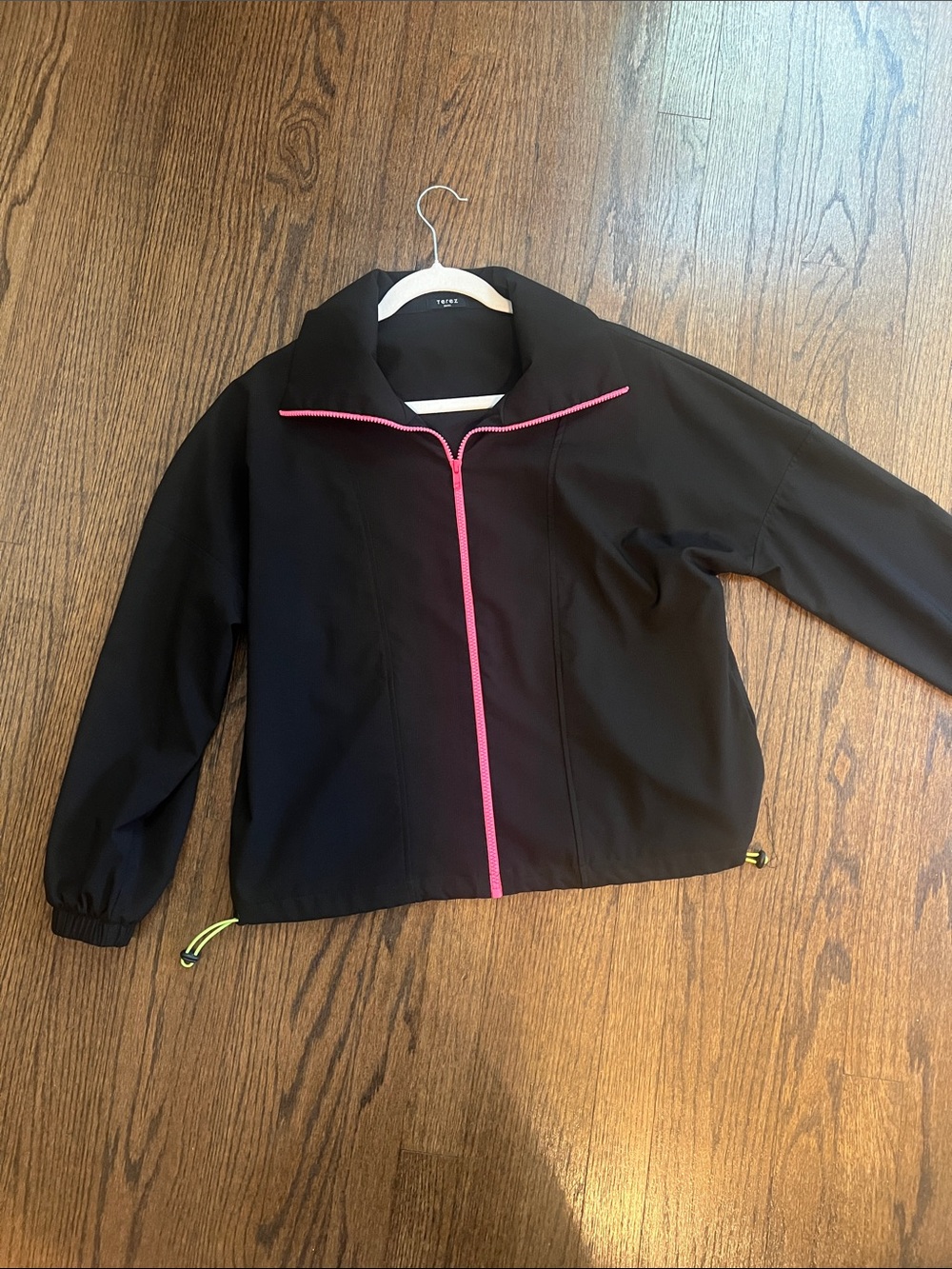 Terez Black Jacket with Hot Pink Zipper